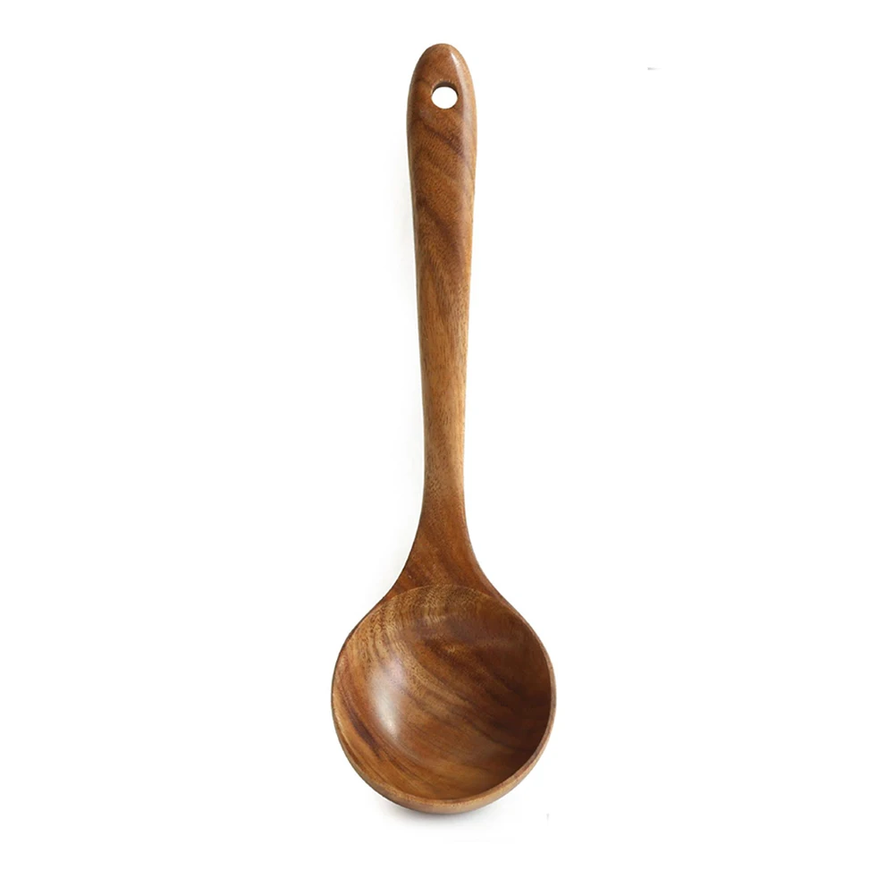 big spoon Кухонная посуда суповая лопатка подвесная ложка прочная легкая кухонная посуда деревянная - Цвет: big spoon