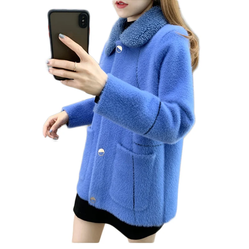 NEW Top Selling Product Youth Clothing Fur Outwear Women Shaggy Coat Autumn / Winter Imitate Mink Sashmere Tops High Quality 410