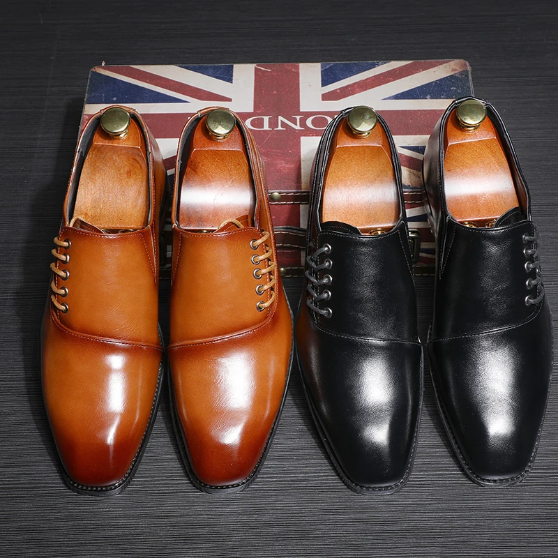 Mens Shoes Large Sizes Italian Social Shoe Male Dress Men Luxury Elegant Party Leather Formal Brown Black Red | Обувь