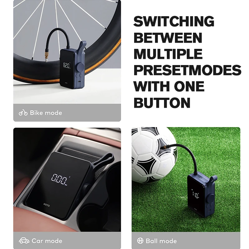 Умный портативный воздушный компрессор HOTO электрический беспроводной надувной