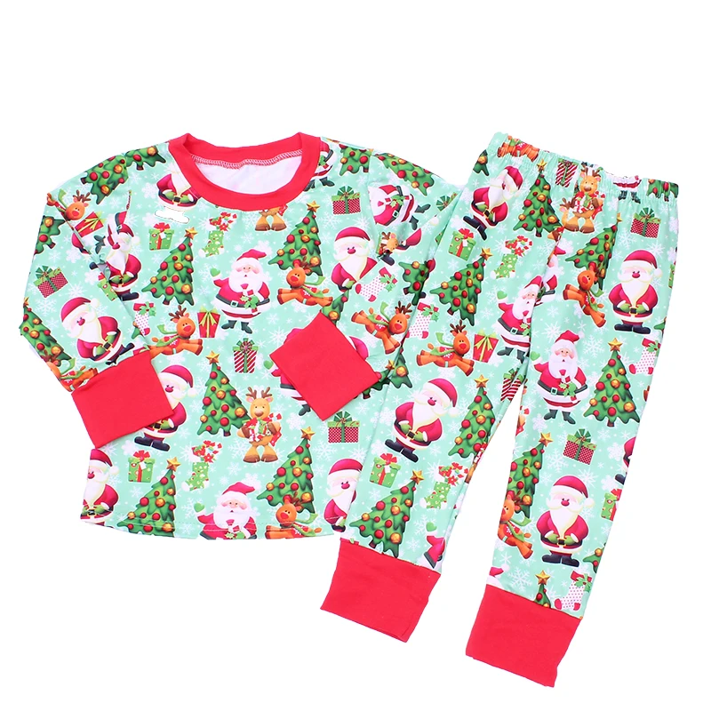 2-8Y Christmas Boy Pajamas Toddler Girls Christmas Pjs Kids Winter Clothes Baby Boys Sleepwear Xmas Grinch Pajamas Set - Цвет: 3 red cuff