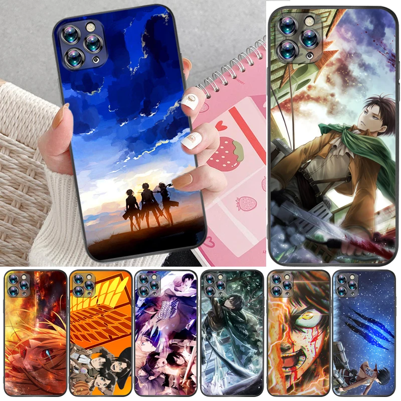 

Attack On Titan Mikasa Ackerman Armin Arlert Levi Eren Jager Phone Case For iPhone 6 6S Plus 7 8 Funda Coque Cases