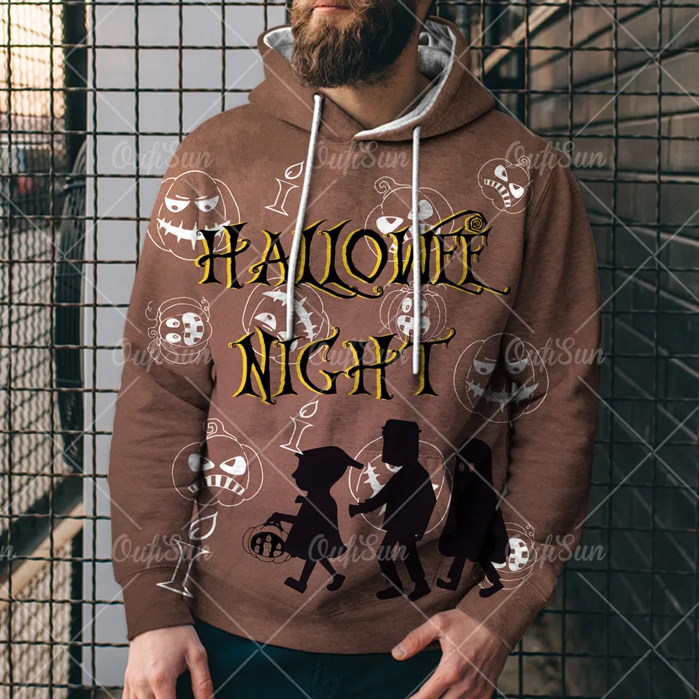 

Creative Pumpkin Pattern Hoodies Spring And Autumn 3D Printing Round Neck Long Sleeve Sweatshirt Casual Pullover Men's Clothes