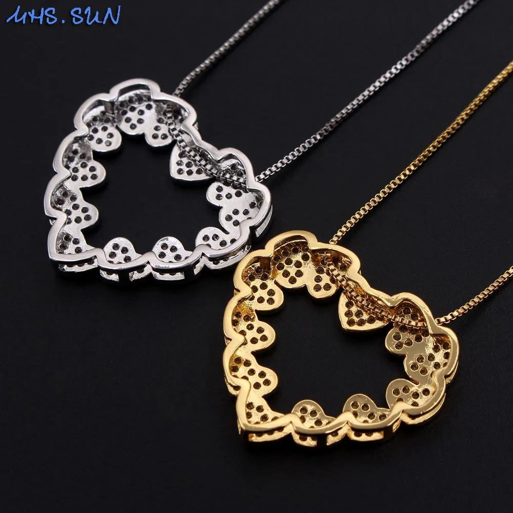MHS.SUN новое ожерелье с кулоном в виде сердца из циркония AAA винтажное