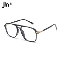 jm ultralight double bridge square blue light glasses men women brand designer anti blue ray eyeglasses