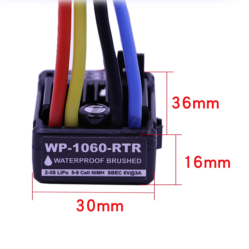 WP-1060-RTR водонепроницаемый 2 S-3 S 60A матовый ESC для 1/10 Tamiya Traxxas Redcat HSP HPI RC автомобиль
