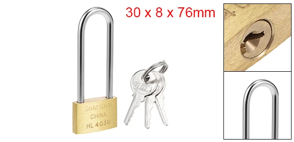 30mm Long Shackle Uxcell 1-2 шт Латунные Навесные Замки с одинаковым ключом 30 мм 40 мм 50 мм 60 мм широкая матовая отделка Длинная Дужка - Цвет: 30mm Long Shackle