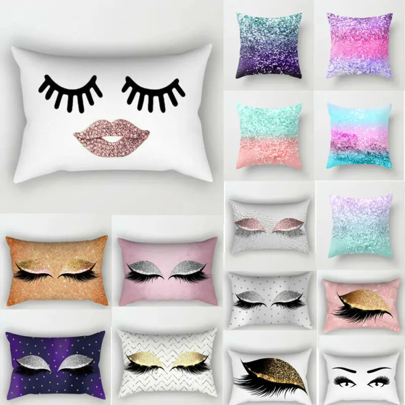 Блестящий Модный чехол для подушки с блестками наволочка принтом глаз