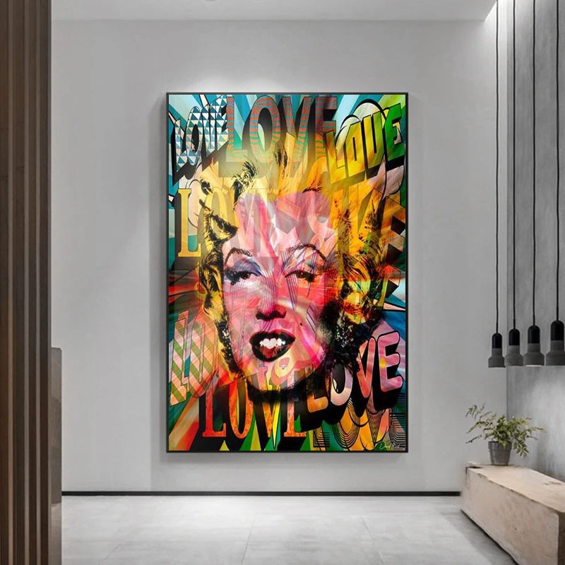 

Canvas Painting Pop Culture Wall Art Printing Graffiti Marilyn Monroe Poster Graffiti Home Decor for Bedroom Modular Pictures