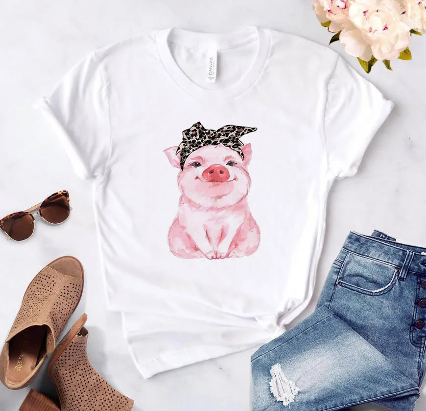 Женская хлопковая футболка повседневная забавная с леопардовым принтом