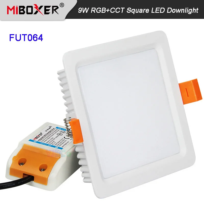 

Квадратный Светодиодный точечный светильник Miboxer, 9 Вт, RGB + CCT, FUT064, переменный ток, 100 в, 220 В, внутреннее Панельное освещение, потолосветильник...