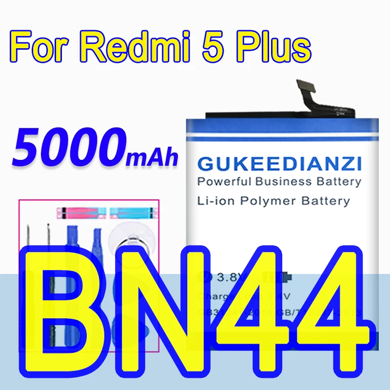 Аккумулятор GUKEEDIANZI для Xiaomi Redmi 5 Plus 5000 мАч BN44 мощные безопасные сменные