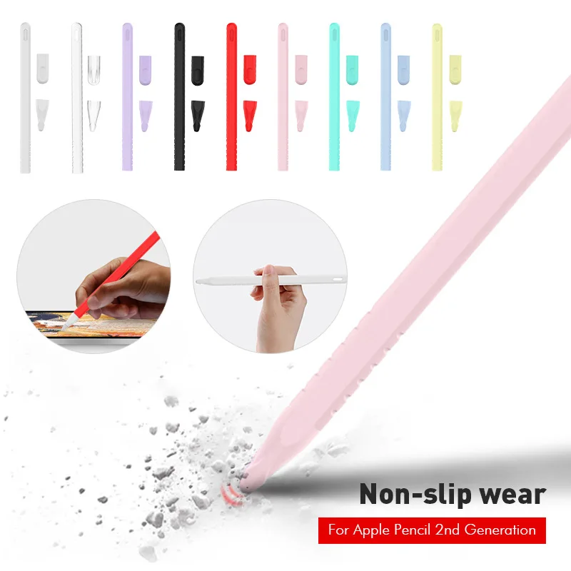 

Colorful Soft Silicone Pencil Cover Compatible for IPad Tablet Touch Pen Stylus Protective Sleeve Cover for Apple Pencil 2nd