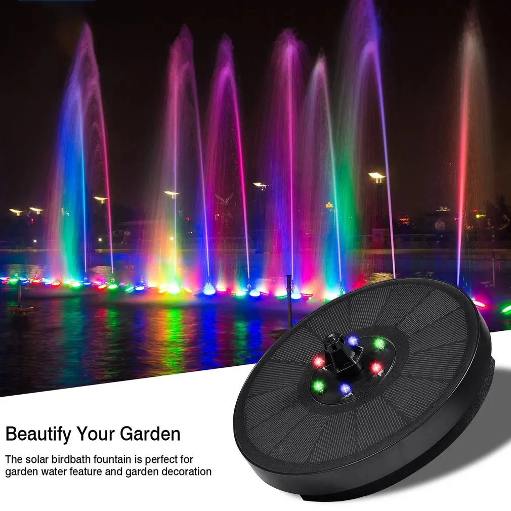 

18 см солнечный фонтан ЛАМПА IP68 водонепроницаемый бассейн Красочные 6 фонарей плавательная насосная панель лампа на солнечной батарее украш...