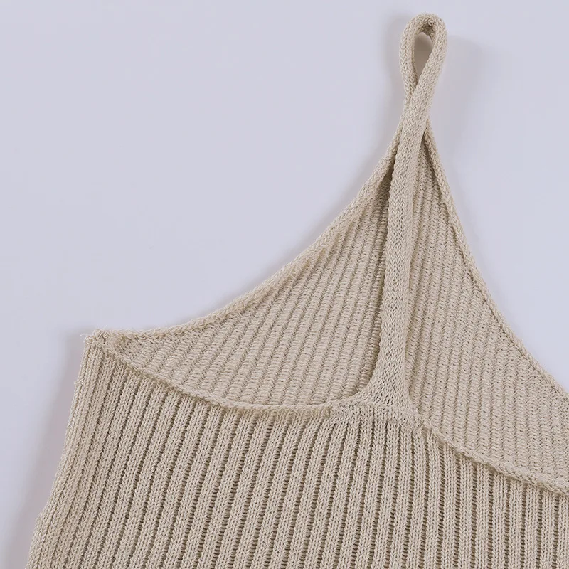 

Summer Top y2k Slim Knitted Backless Sexy Top Sleeveless Solid Color Vintage Clothing Skew Collar Tops for Women Summer