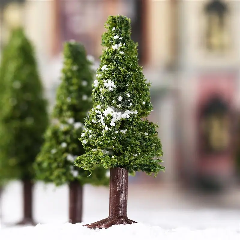 15pcs Green Scenery Landscape Model Cedar Trees Diorama Miniatures for Scenery Landscape image 5