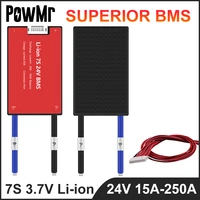 powmr 3 7v bms li ion 7s 24v 20a 30a 40a 60a 80a 100a 120a 150a 200a 250a waterproof for 18650 lithium battery protection board