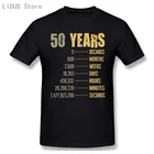 Футболка мужская с круглым вырезом, смешная Повседневная тенниска из 100% хлопка, с короткими рукавами, для 50-летнего дня рождения