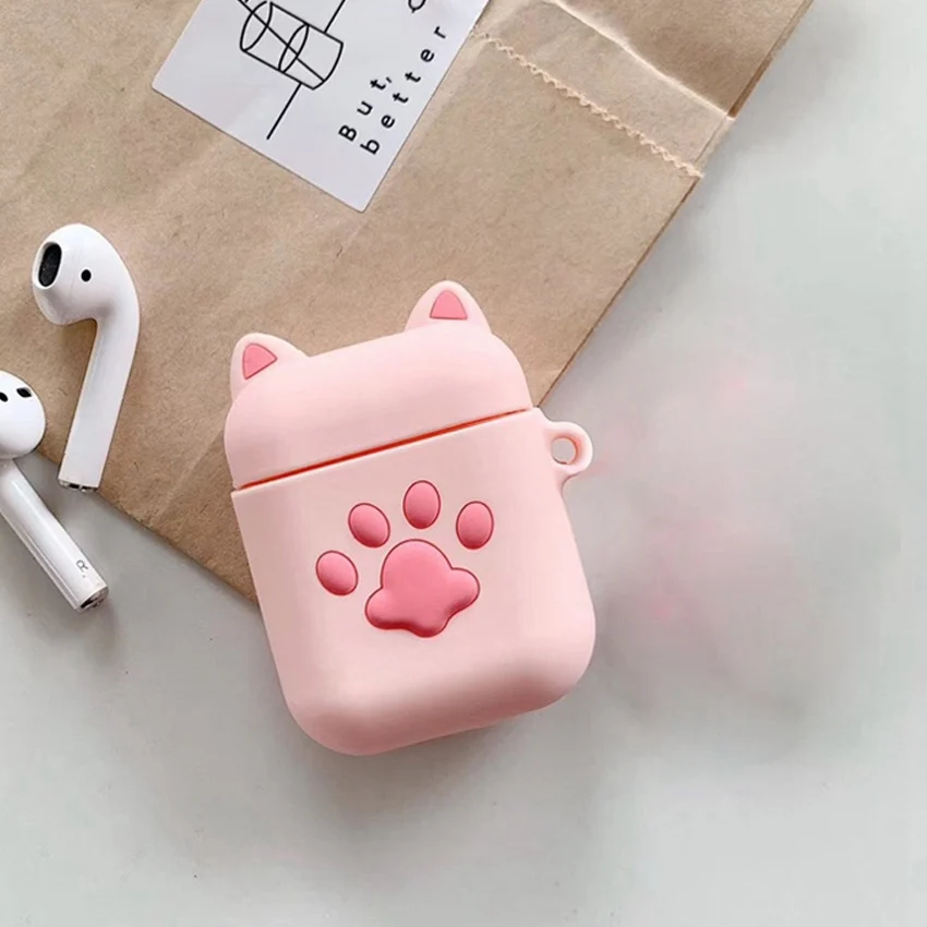 B8 Чехол для airpods с милым котом из мультфильма, защитный чехол с милым ремешком, силиконовый чехол для air pods 2, беспроводной чехол для наушников - Цвет: B8