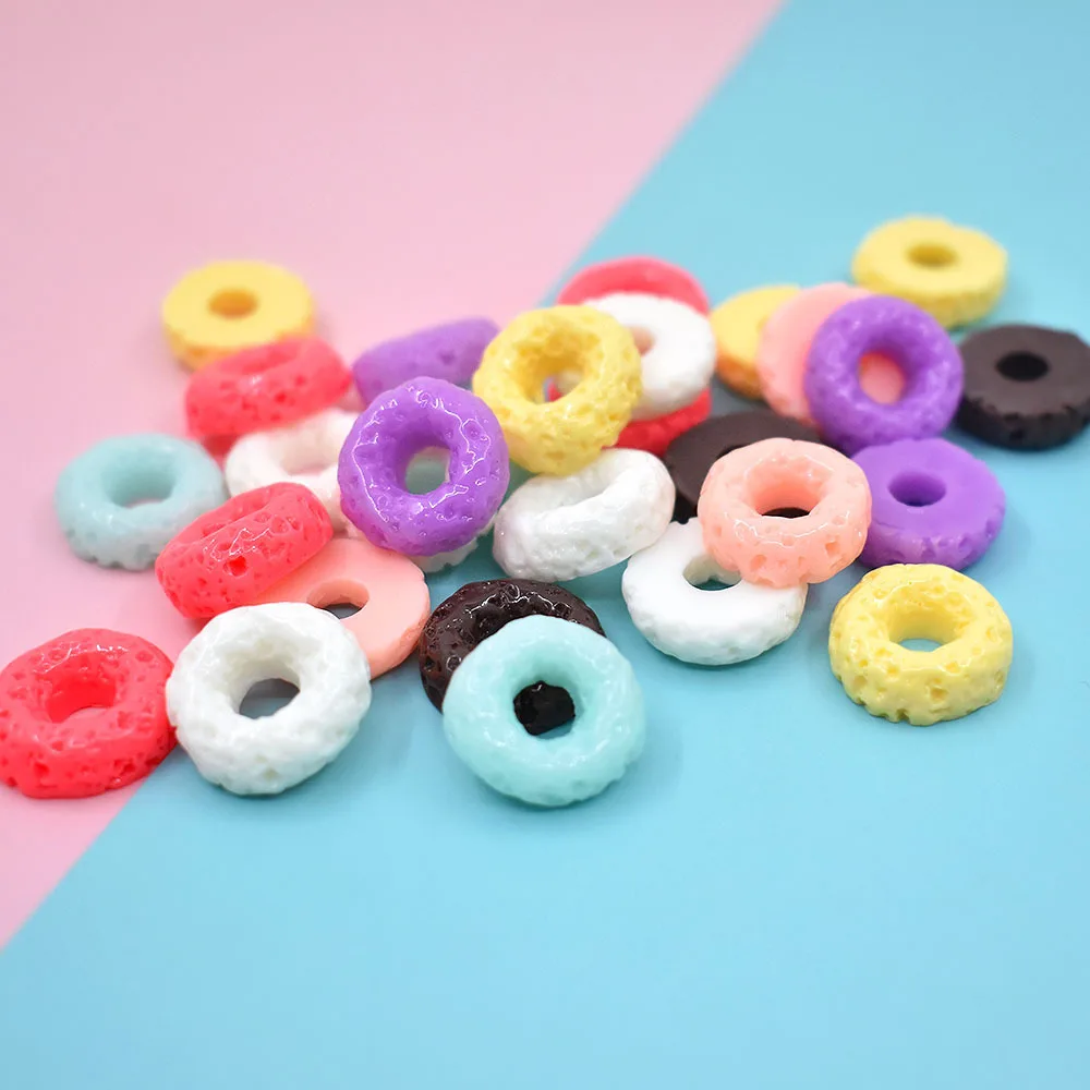 20 штук Diy смолы с симпатичным рисунком в форме пончика головистой формы Запчасти
