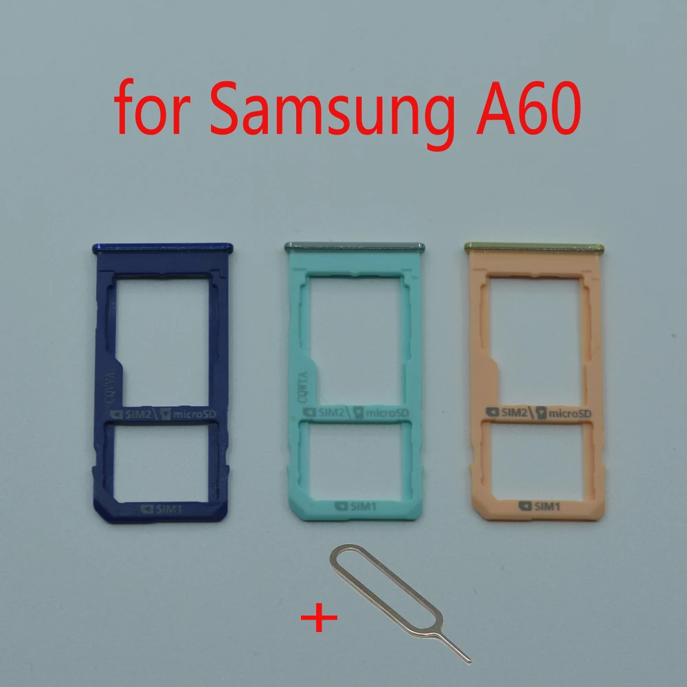 

Лоток для SIM-карты для телефона Samsung Galaxy A60 A6060, оригинальный адаптер для сотового телефона Micro SD, держатель, аксессуары