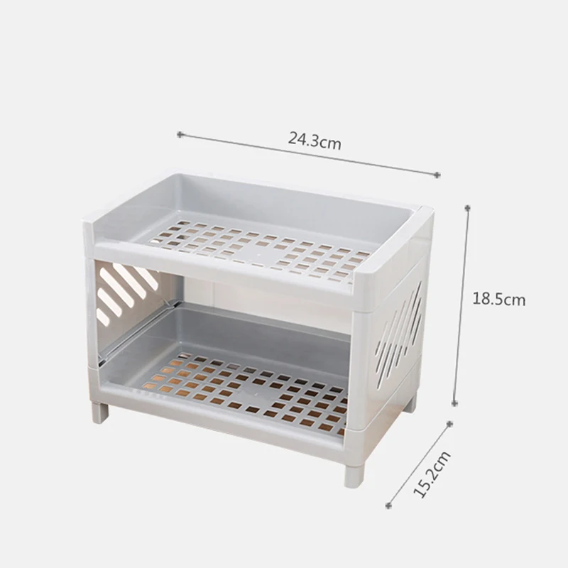 

Double-layer Storage Rack Organizer Holder for Kitchen Bathroom Office Durable FP8