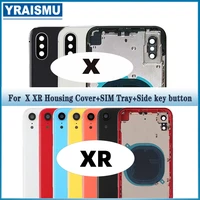 for iphone x xr battery back cover sim tray side key parts rear middle chassis frame housing case assembly