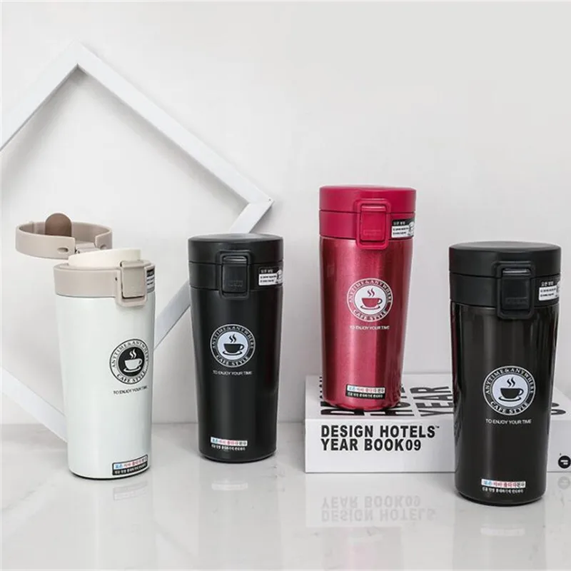 Дорожная термокружка с двойной стенкой термобутылка 380 мл нержавеющая сталь