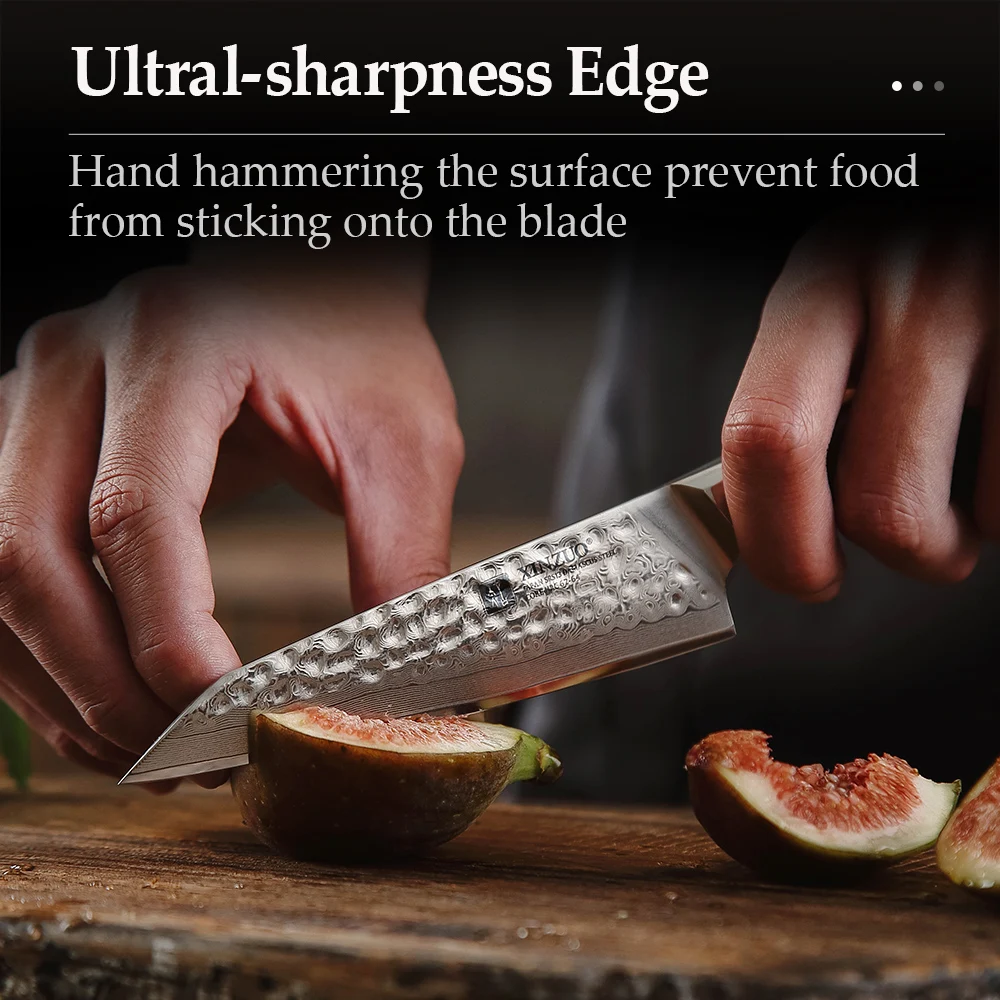 Нож кухонный XINZUO 5 дюймов универсальный небольшой резец из японской дамасской