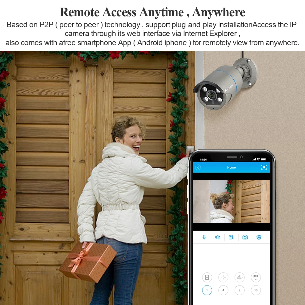 Techage 3.0MP PoE IP камера Наружная водонепроницаемая домашняя безопасности P2P
