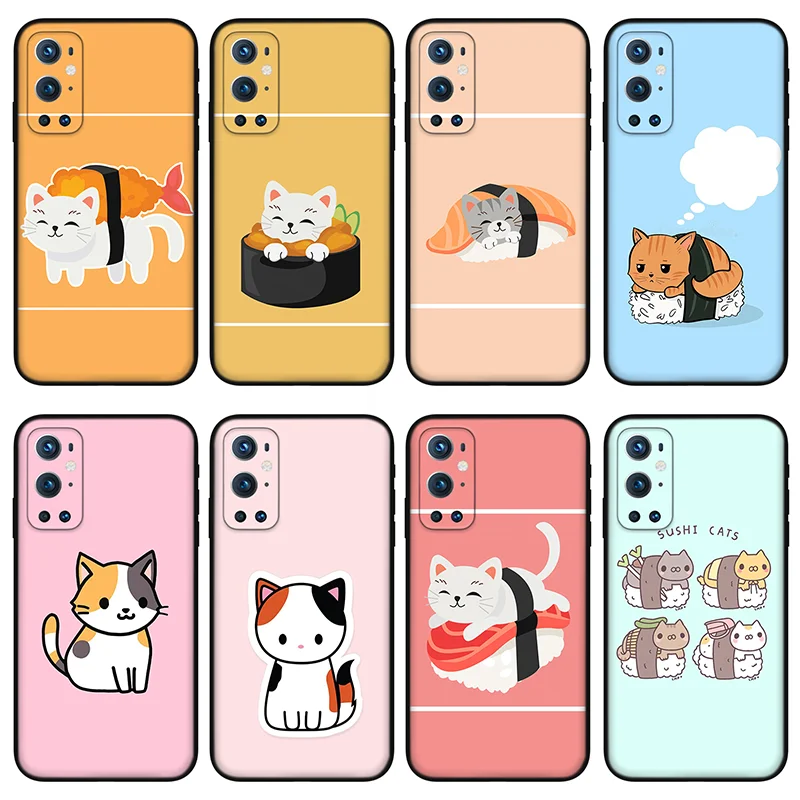 

Japanese cat sushi Phone Case For OnePlus 7 8 9 Pro 6T 7T 8T Anti-fallSoft Silicone Case for OnePlus 8 9 9pro