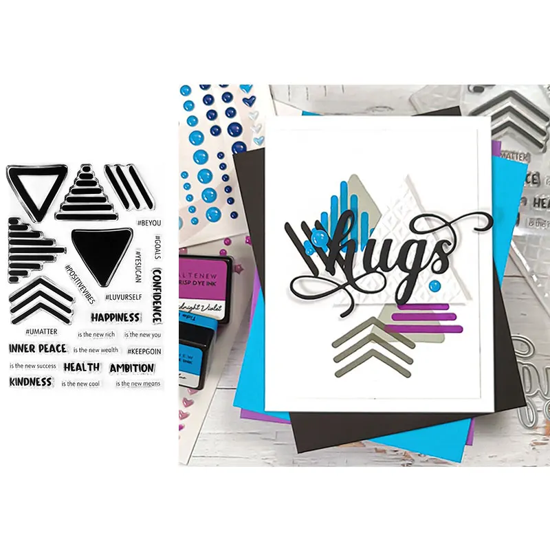 

Christmas Doodled Triangles Stamps Scrapbook Diary Decoration Stencil Embossing Template DIY Greeting Card Handmade 2021