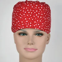 scrub caps women scrub caps in red with stars caps in 100 cotton 2 sizes scrub caps with swaetband