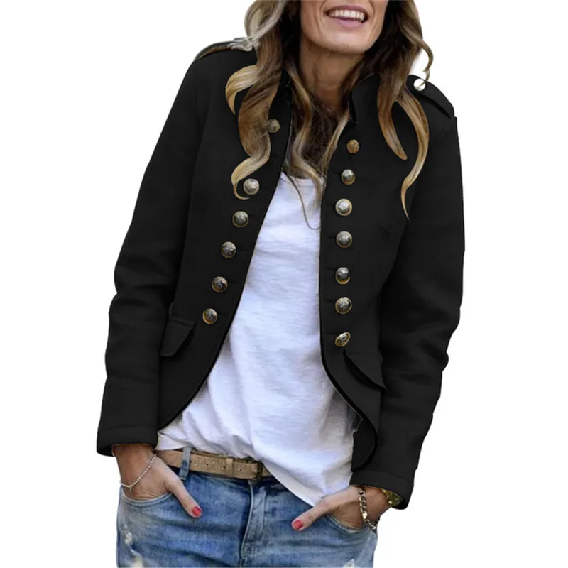 

2020 Ladies Long Sleeve Coat Jacket Ladies Casual Jacket R Stand Collar Coat