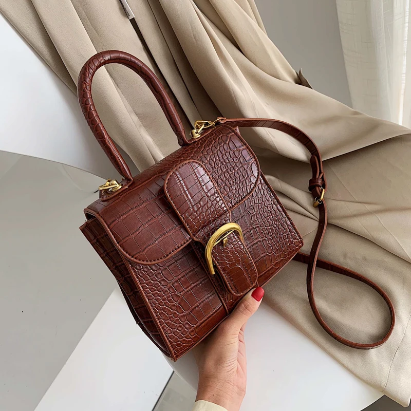 Сумки через плечо из искусственной кожи с каменным узором для женщин 2019