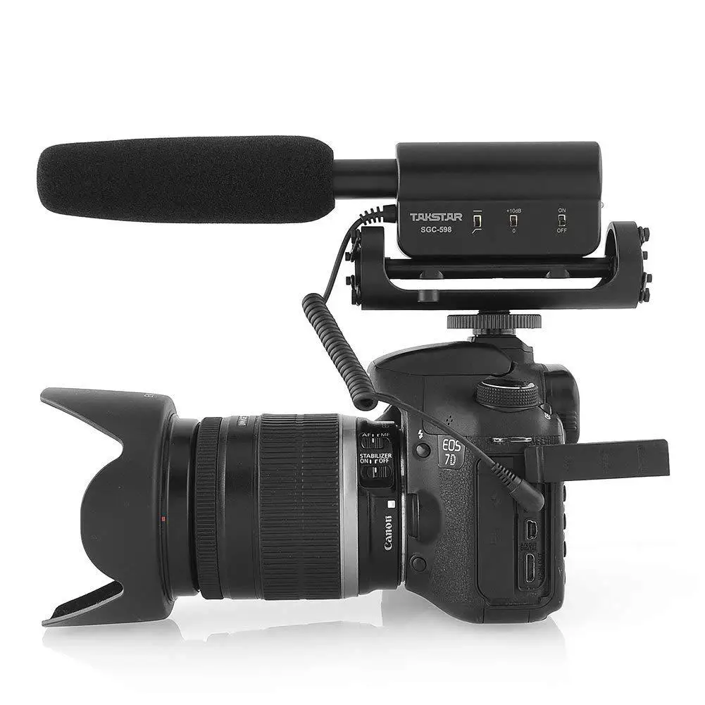BEESCLOVER TAKSTAR SGC-598 внешний стерео микрофон для интервью камеры Nikon/Canon/DV видеокамеры |