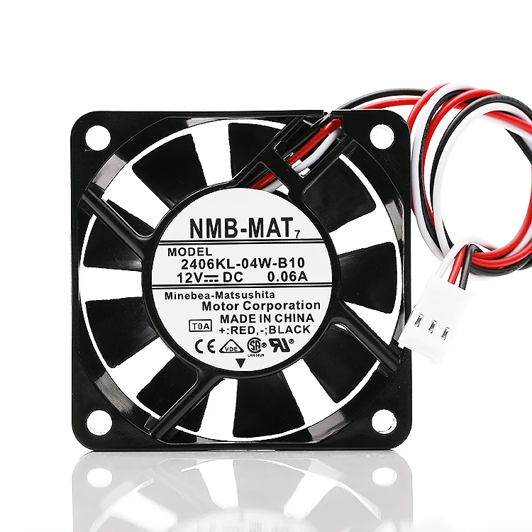 Для NMB 2406KL-04W-B10 6015 6 см 12 В 0.06A двойной мяч беззвучный фотовентилятор