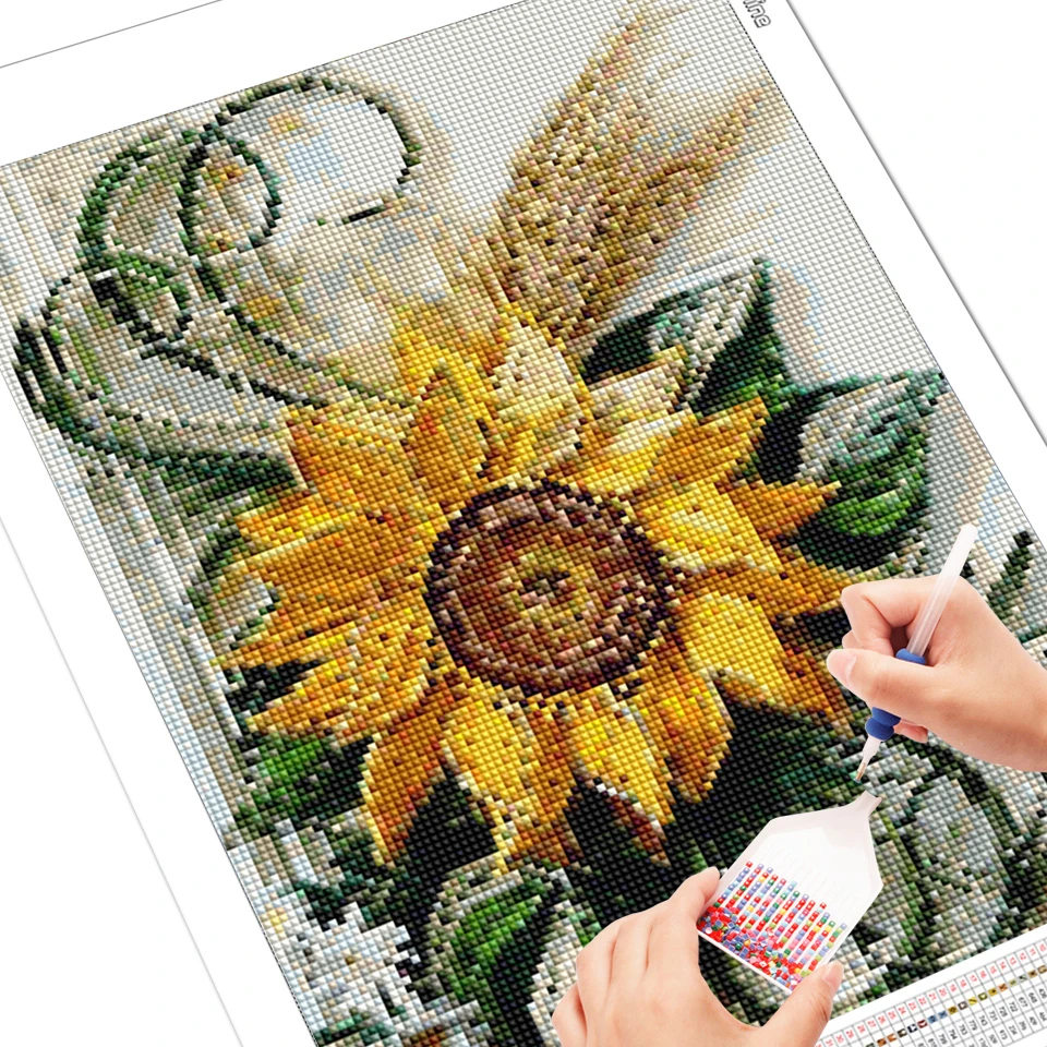 EverShine алмазная вышивка полная выкладка Цветок солнца крестом мозаика картины