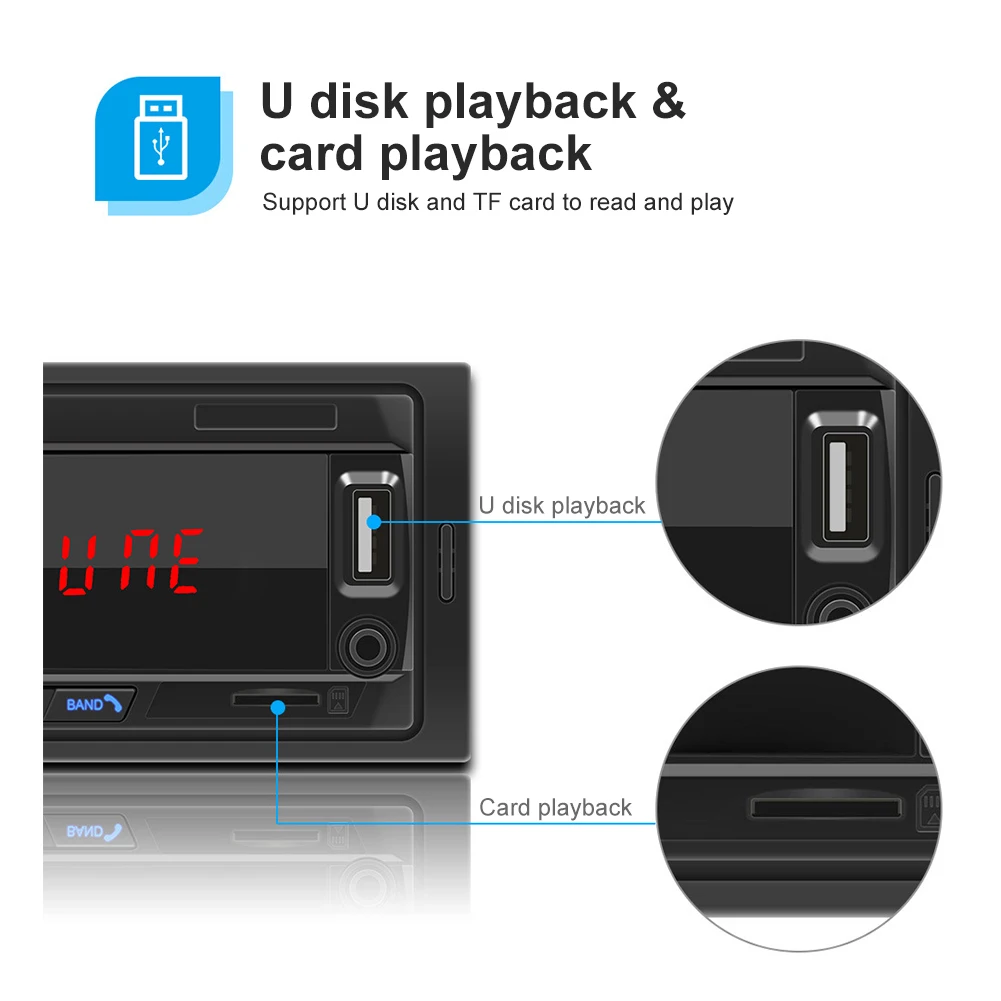Автомобильный радиоприемник стерео mp3-плеер FM AUX вход SD/USB Bluetooth-совместимость 12 В