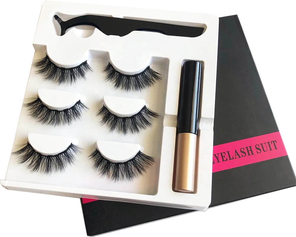 

No Brand Private Label Magnetic Eyelashes Kit Lashes Eyeliner Tweezers Custom Package Eyelash Vendor