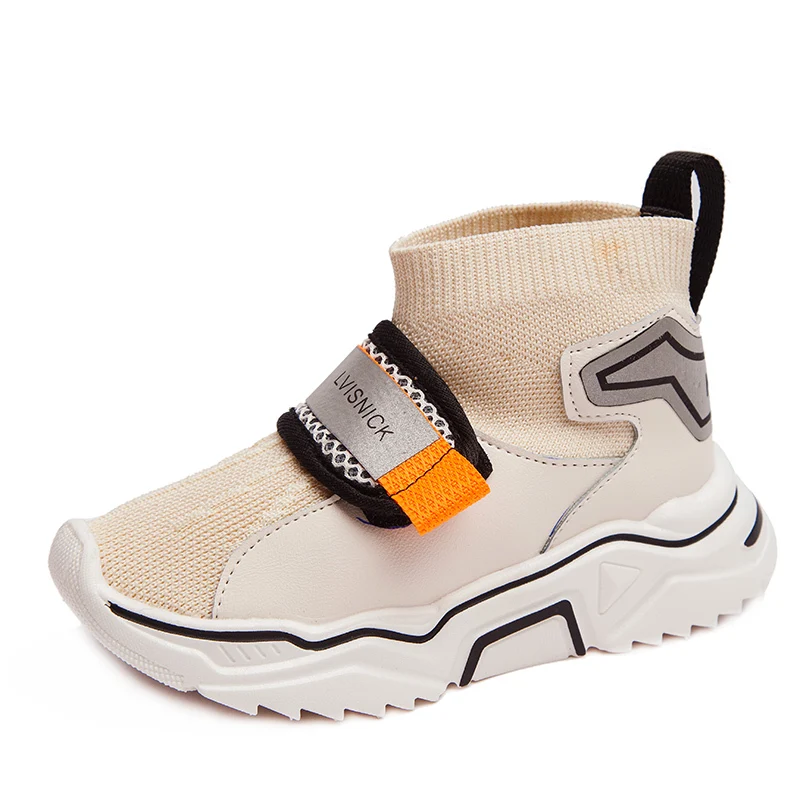 Весенне-осенние черно-белые детские кроссовки для мальчиков и девочек