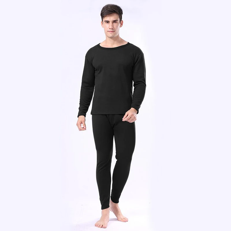 Men Black Perfering, плотные бархатные зимние комплекты термобелья для женщин, мужчин, вторая кожа, зимние теплые кальсоны для влюбленных, Термоодежда - Цвет: Men Black