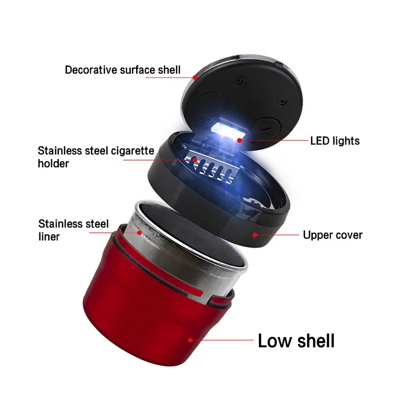 Car accessories ashtray Button open style LED Stainless For mazda CX 2 3 5 6 CX7 GH MX5 GG BK cx5 Accessories |