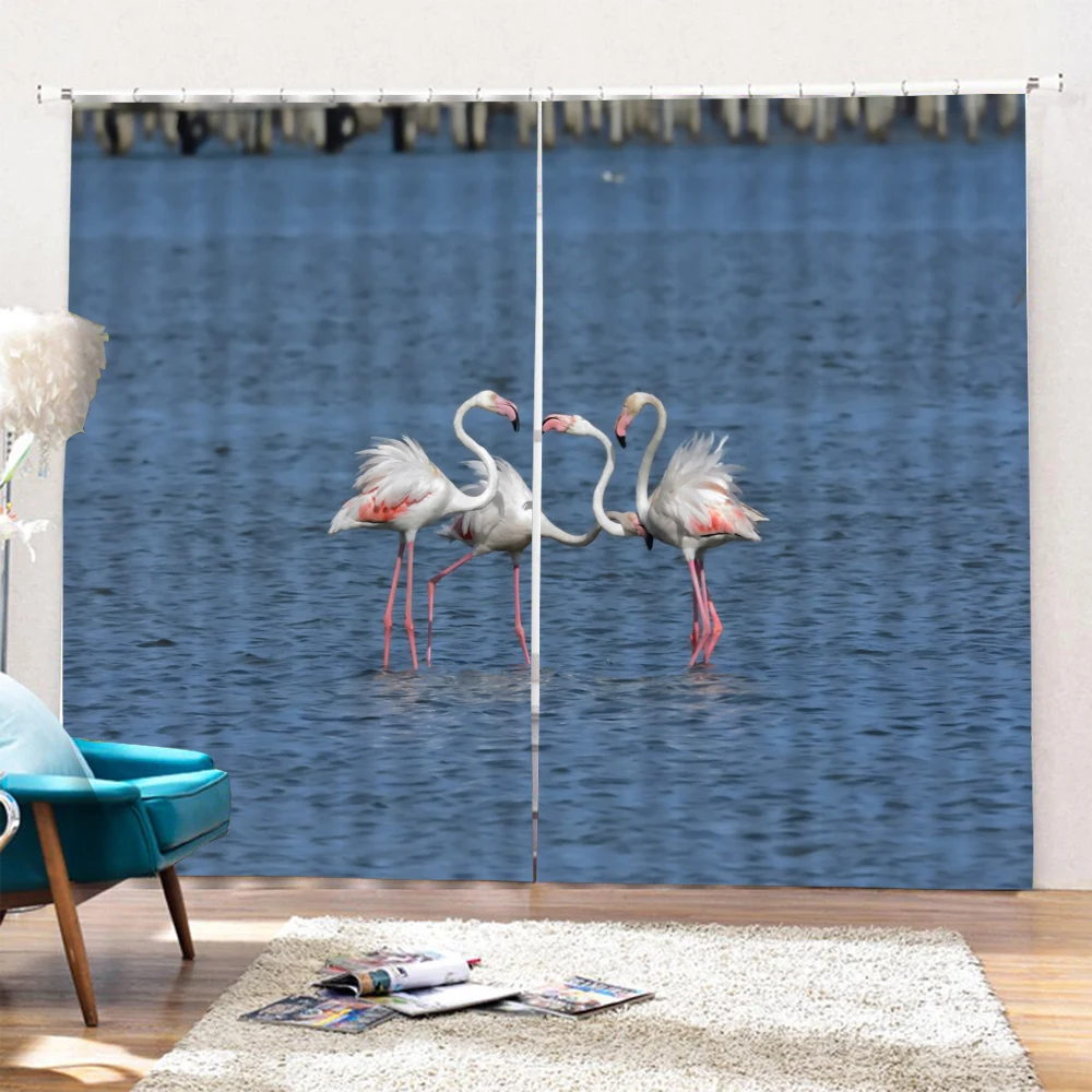 Драпировка в виде фламинго для окна двери и комнаты драпировка кухни гостиной