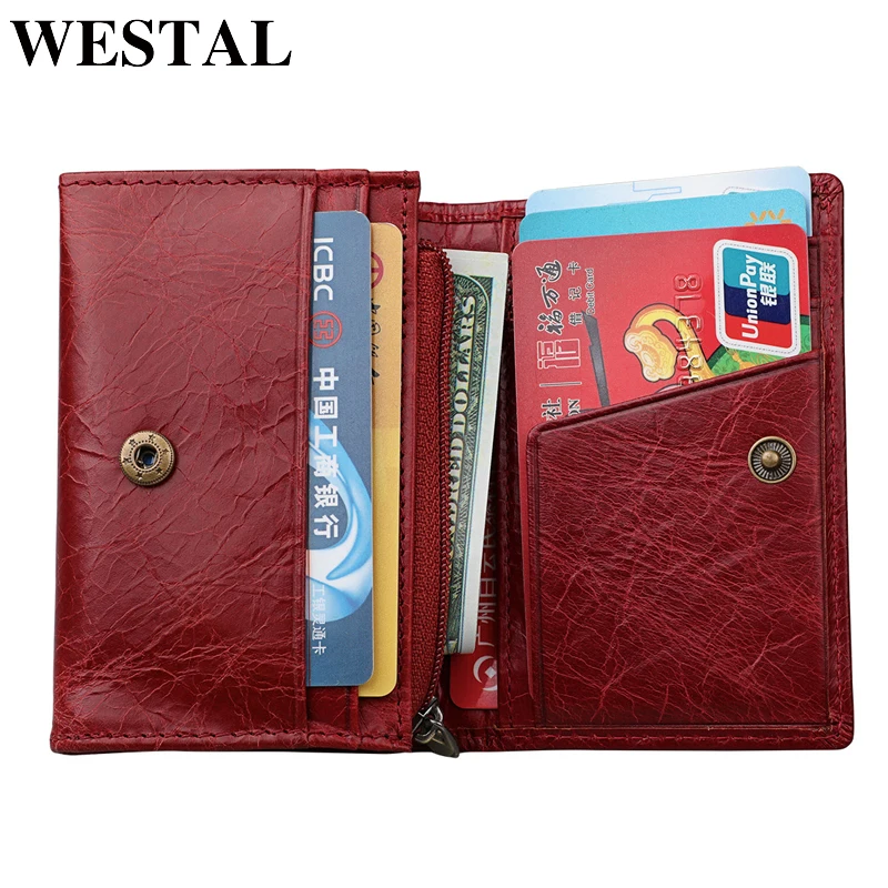 WESTAL женский маленький кошелек из натуральной кожи Женский тонкий/тонкий