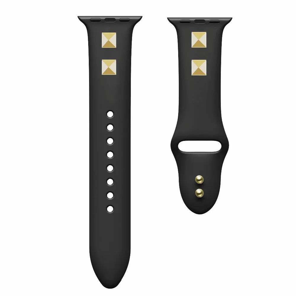 Мягкий силиконовый спортивный ремешок для Apple watch 44 мм 42 40 38 серия 5/4/3/2/1 стиль панк