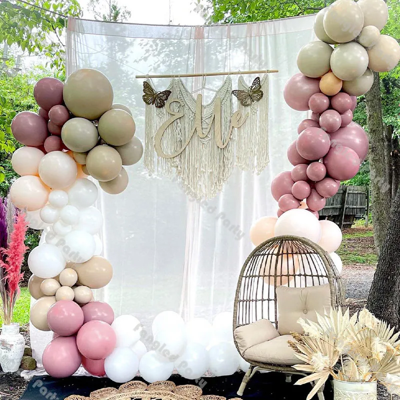 

115pcs Doubled Apricot Cream Peach Dusty Pink Matte White Balloon Garland Kit Baby Shower Gender Reveal Birthday Party Favors