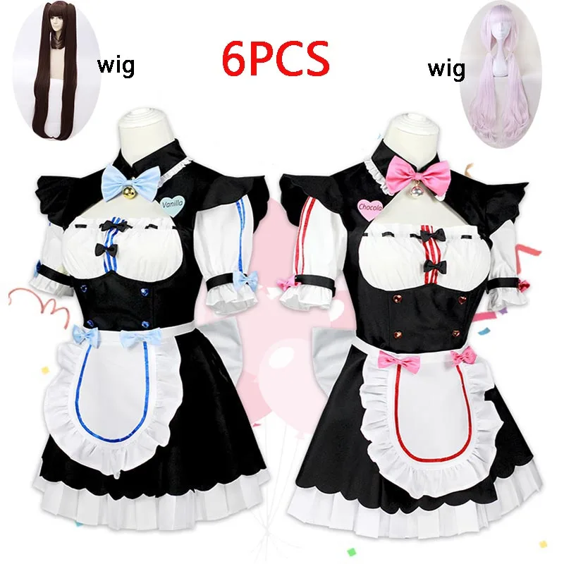 Chocola NEKOPARA Косплей шоколадный ванильный костюм горничной кошки Neko Girl NEKOPARA косплей Женский костюм игра и парики Хэллоуин
