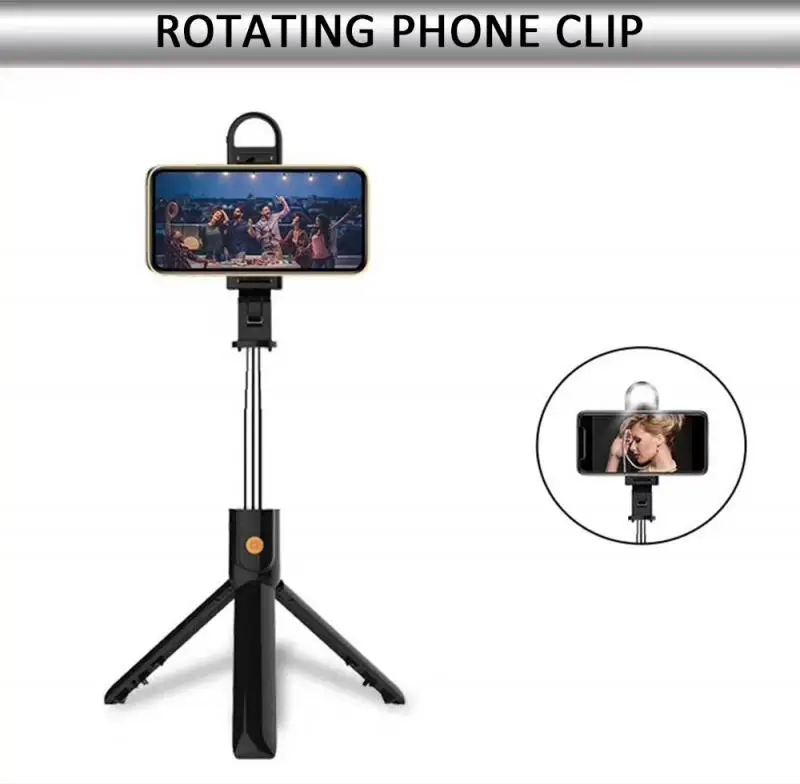 360° Rotating Mobile Phone Bluetooth Selfie Stick Universal Fill Light Multi-Function Bracket Handheld Live Support | Электроника