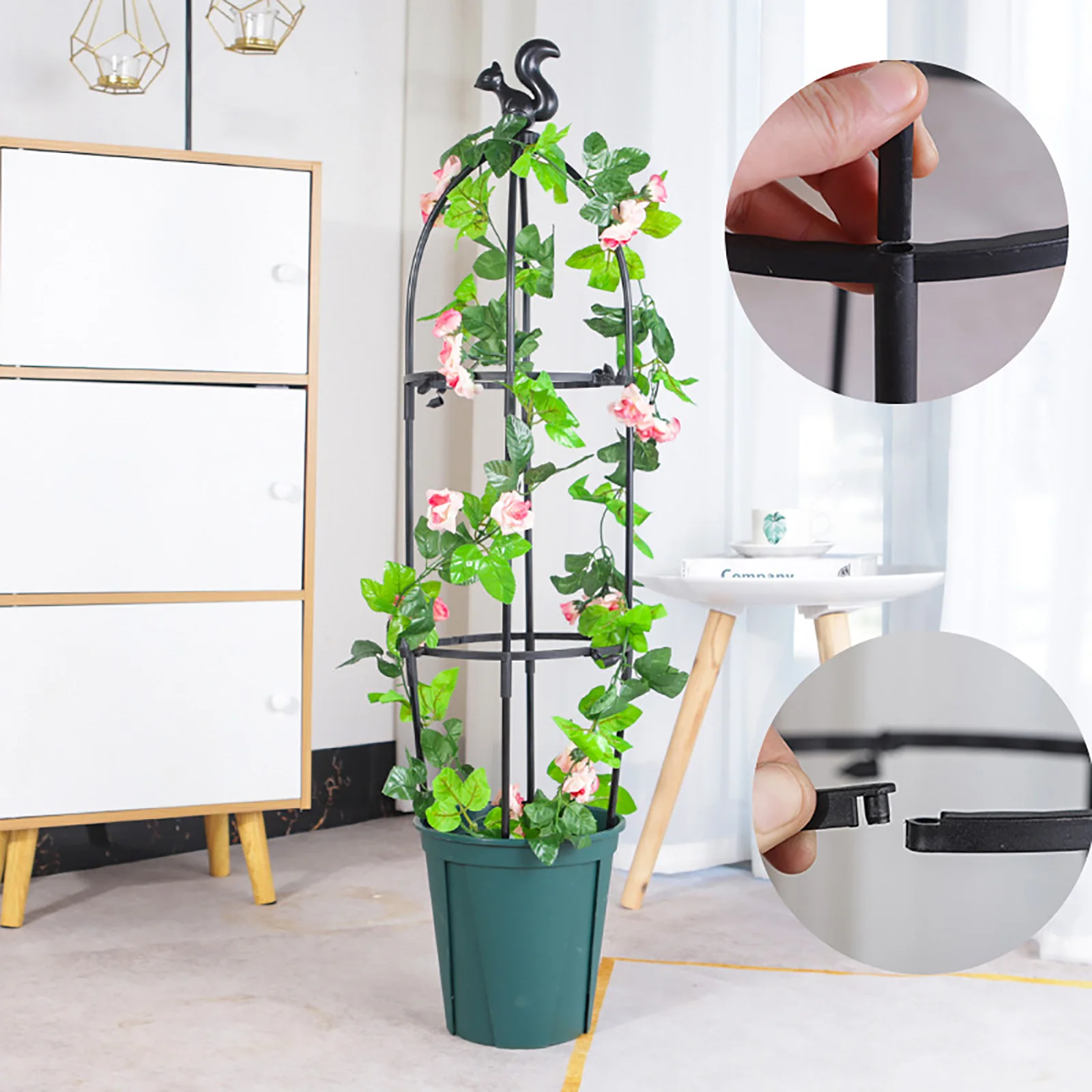 

Garden Trellis European Style Flower Stand Spliced Plant Climbing Frame Durable High Quality Strong Sturdy Outdoor Black Frames